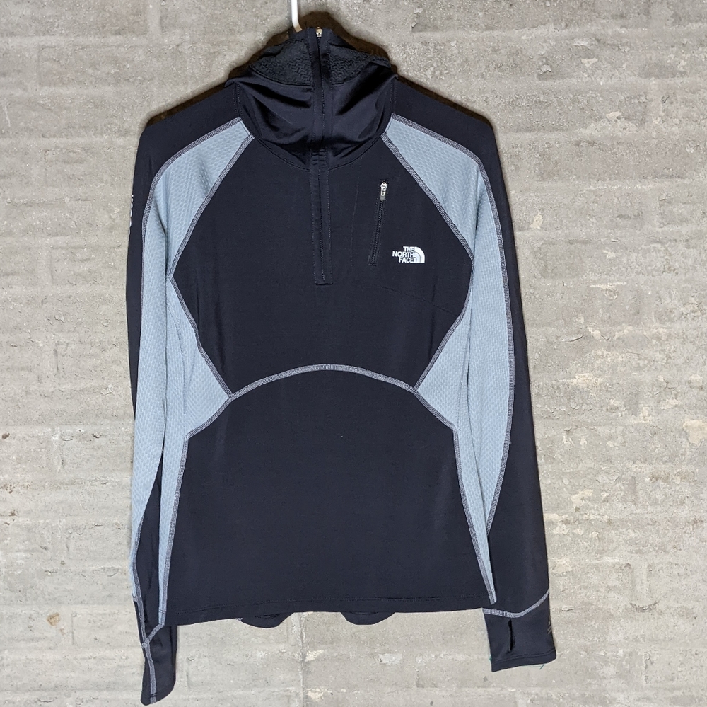 North Face Women's Lightweight Athletic Quarter Zip Hooded Shirt Size Medium